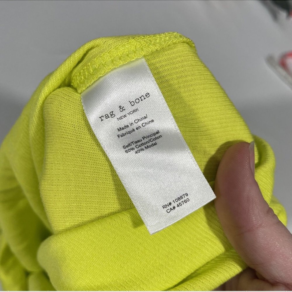 NWD $115 Rag & Bone The‎ Rib Slim Tee in Fresh Lime [ Medium ] #5326 - Picture 12 of 14